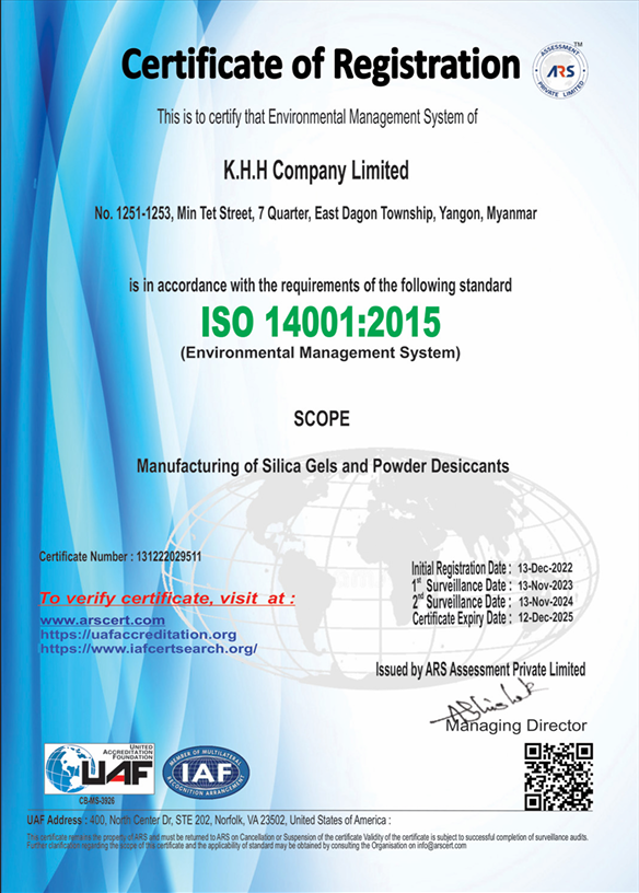 ISO 14001:2015 – သဘာဝပတ်ဝန်းကျင် စီမံခန့်ခွဲမှု
